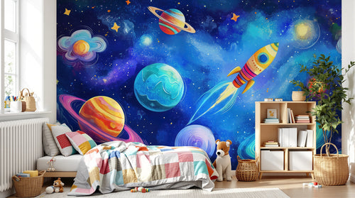 Design A0521 — Papier peint Espace Planètes Enfant — Novomur