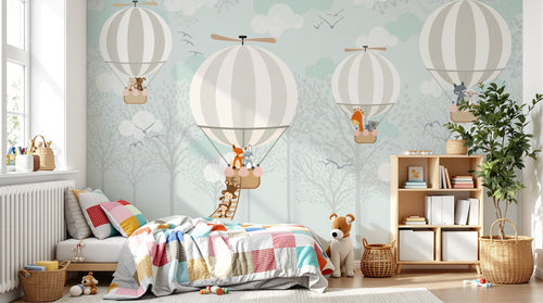 Design AS0688 — Papier peint Montgolfières Enfant — Novomur