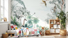 Design B014 — Papier peint Paysage tropical vintage style gravure — Novomur