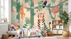 Design C0193 — Papier peint Jungle Enfant Tigre & Singes — Novomur
