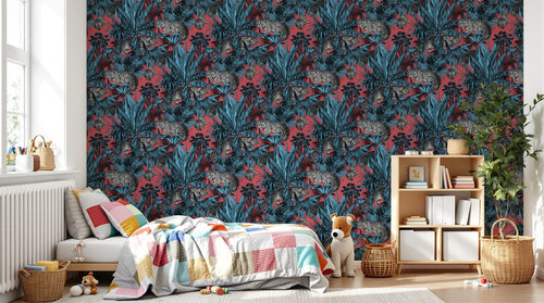 Design D0143 — Papier peint Jungle Enfant Tigre & Singes — motif petit — Novomur