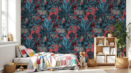 Design D0143 — Papier peint Jungle Enfant Tigre & Singes — motif standard — Novomur