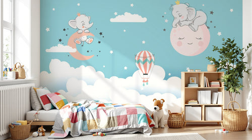 Design F0419 — Papier peint Safari Bébé Pastel — Novomur