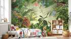 Design L1084 — Papier peint Jungle Enfant Tigre & Singes — Novomur