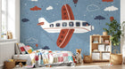 Design SL0046 — Papier peint Avion enfant animaux montgolfieres ciel — Novomur