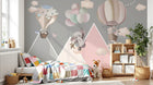 Design SL0519 — Papier peint Lapins elephant montgolfieres montagnes pastel — Novomur