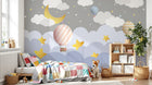 Design SL0618 — Papier peint Montgolfieres nuages lune etoiles enfant — Novomur