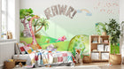 Design SL0795 — Papier peint Dinosaures aquarelle paysage RAWR enfant — Novomur