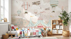 Design ZX0557 — Papier peint Cirque chapiteaux montgolfieres avions enfant — Novomur