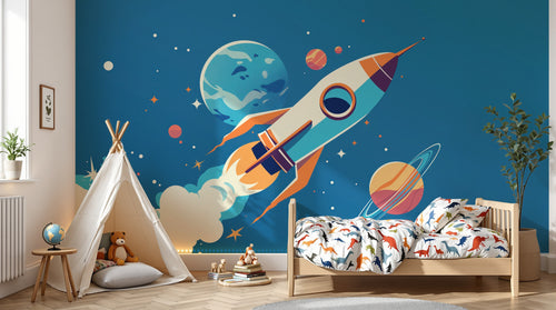 Design A0053 — Papier peint Espace Planètes Enfant — Novomur