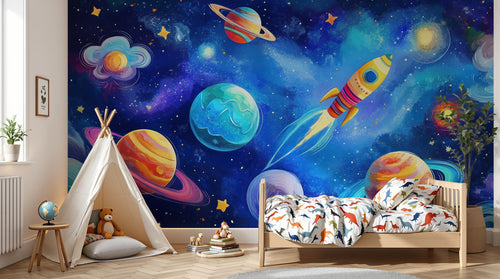 Design A0521 — Papier peint Espace Planètes Enfant — Novomur