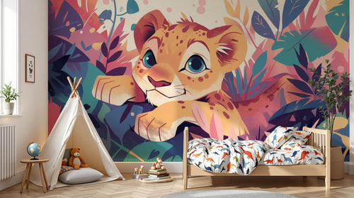 Design A0529 — Papier peint Safari Bébé Pastel — Novomur