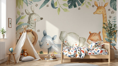 Design AS0561 — Papier peint Safari Jungle Animaux - Collection 2 — Novomur