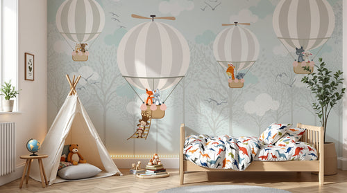 Design AS0688 — Papier peint Montgolfières Enfant — Novomur