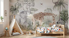 Design B007 — Papier peint Savane africaine acacias et animaux — Novomur