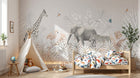 Design B008 — Papier peint Safari pastel doux feuillage graphique — Novomur