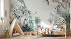 Design B014 — Papier peint Paysage tropical vintage style gravure — Novomur