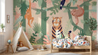 Design C0193 — Papier peint Jungle Enfant Tigre & Singes — Novomur