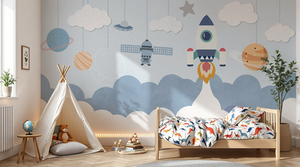 Papier peint Espace Planètes Enfant - Sur mesure