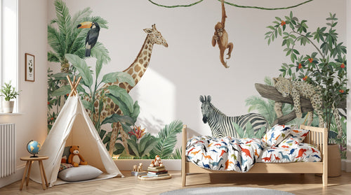 Design F0350 — Papier peint Safari Jungle Animaux - Collection 2 — Novomur
