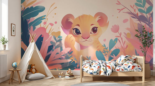 Design F0938 — Papier peint Safari Bébé Pastel — Novomur
