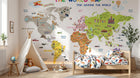 Design SD0287 — Papier peint Carte du Monde Enfant — Novomur