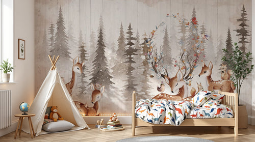 Design SK0922 — Papier peint Animaux Forêt — Novomur