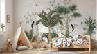 Design SL0444 — Papier peint Jungle sauge singe elephant aquarelle — Novomur