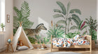 Design SL0777 — Papier peint Zebre jungle palmes succulentes aquarelle — Novomur