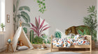 Design SL0778 — Papier peint Leopard jungle plantes diverses aquarelle — Novomur