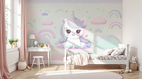 Design A0009 — Papier peint Licorne Enfant — Novomur