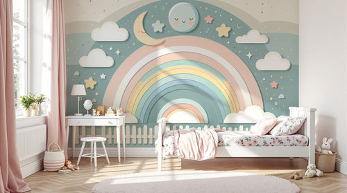 Design A0139 — Papier peint Arc en Ciel Bébé - Collection 1 — Novomur