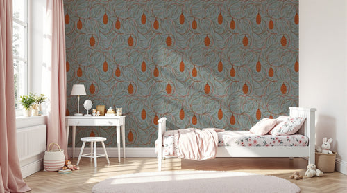 Papier peint Liberty Floral Anthracite - Sur mesure - Design A0245