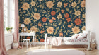 Papier peint Liberty Floral Anthracite - Sur mesure - Design F0218