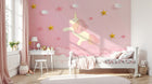 Design SL0453 — Papier peint Licorne papier rose etoiles enfant — Novomur