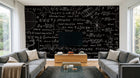 Design SL0117 — Papier peint Tableau noir formules denses craie blanche — Novomur