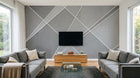 Design SL0294 — Papier peint Lignes blanches geometriques fond beton — Novomur