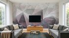 Design SL0391 — Papier peint Triangles gris rose grunge superposes — Novomur