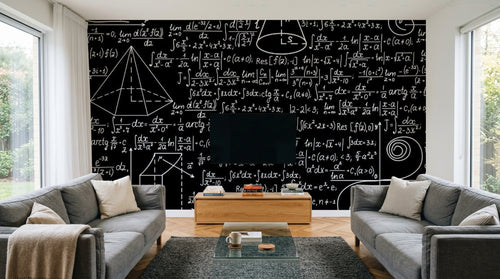 Design SL0655 — Papier peint Tableau noir formules denses craie — Novomur