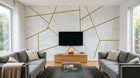 Design SL0699 — Papier peint Marbre blanc lignes dorees geometrique — Novomur
