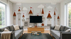 Design SL0798 — Papier peint Chateaux medievaux drapeaux enfant — Novomur