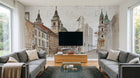 Design ZX0485 — Papier peint Rue europeenne basilique croquis brique — Novomur