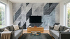 Design ZX0695 — Papier peint Triangles gris bleu grunge moderne — Novomur