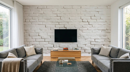 Design A0057 — Papier peint Brique Blanche — Novomur