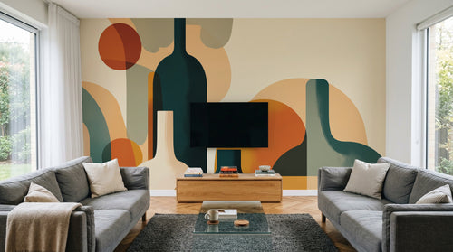 Design A0217 — Papier peint Art Abstrait Bauhaus Coloré - Collection 1 — Novomur