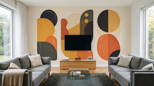 Design A0368 — Papier peint Art Abstrait Bauhaus Coloré - Collection 2 — Novomur