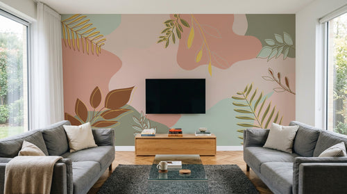 Design A0394 — Papier peint Art Abstrait Bauhaus Coloré - Collection 1 — Novomur