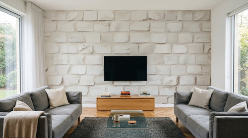 Design A0419 — Papier peint Brique Blanche — Novomur