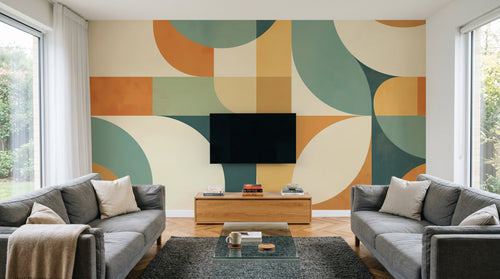 Design A0514 — Papier peint Art Abstrait Bauhaus Coloré - Collection 2 — Novomur