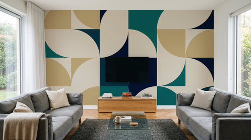 Design A0678 — Papier peint Art Abstrait Bauhaus Coloré - Collection 1 — Novomur